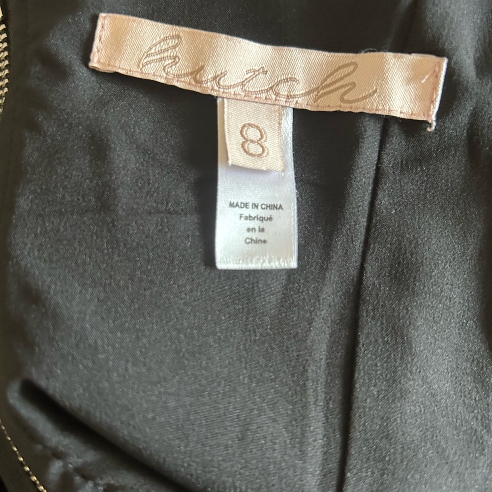Anthropologie Hutch Black faux vegan leather drop waist Puff Sleeve Midi Dress - Picture 9 of 9